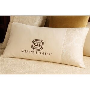 Stearns & Foster Cream Suede Paisley Roped Trim Luxury 58”Body Pillow Sham